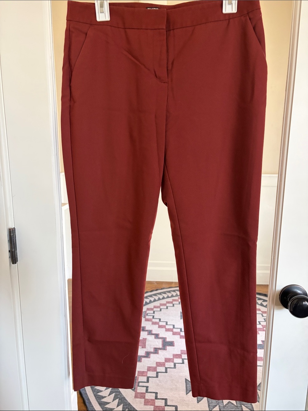 Express Women's Rust Red Straight-Leg Trousers